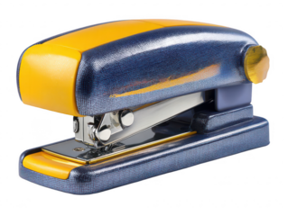 Bright yellow and dark blue stapler