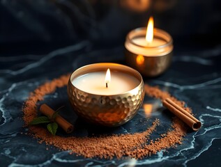 Luxurious Candlelight & Cinnamon: Spa-Like Ambiance