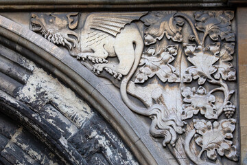 Detail of the Ethelbert Gate in Norwich, UK