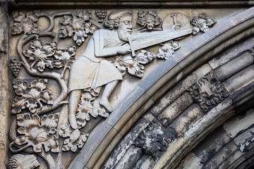 Detail of the Ethelbert Gate in Norwich, UK