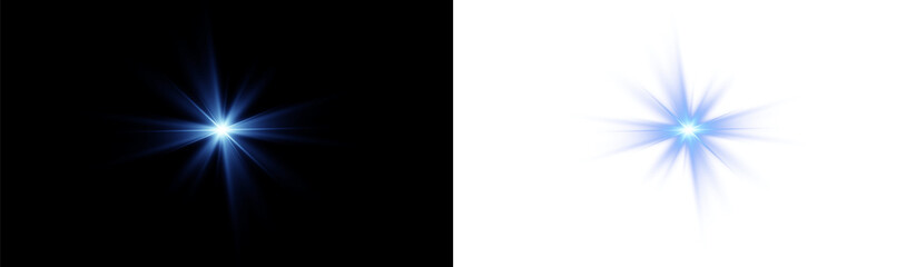 sparkling blue star , PNG .