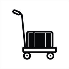 Travel Trolley Cart Vector Design in Icon Style