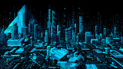 abstract technology background with binary code