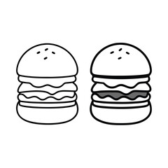 hand drawn cartoon hamburger