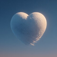 Heart Shaped Moon in Dreamy Sky Celestial Body Love Cosmic Abstract  Romantic
