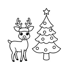 christmas reindeer and santa claus