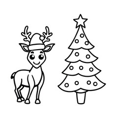 reindeer with christmas tree