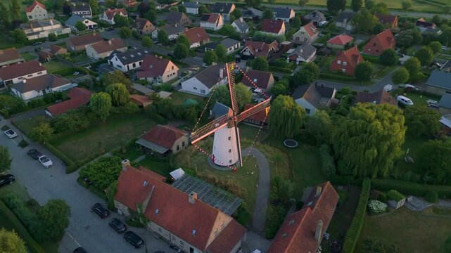 Cinematic Sunset Orbit Around Ramskapelle Windmill | FlyLens 4K