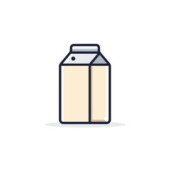 Beige carton displays liquid white isolated backdrop minimalist