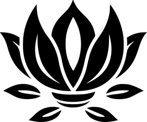 Lotus Flower | Minimalist and Simple Silhouette - Vector illustration