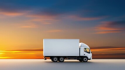 Export truck vehicle transportation logistics cargo delivery export import distribution demand logistics concept road sunset with - Powered by Adobe