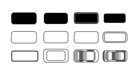 Rectangular design elements: A set of minimalist rectangular shapes, perfect for a variety of design applications and concepts. These shapes are versatile and can be used in any kind of design.