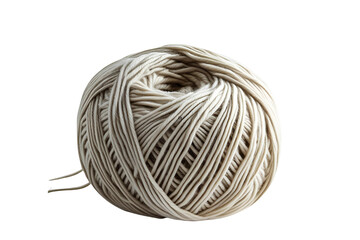Close-Up of Cozy Wool Yarn Ball on Clean White Surface &ndash; Perfect for Knitting, Crochet, DIY Crafts, and Warm Winter Textile Backgrounds