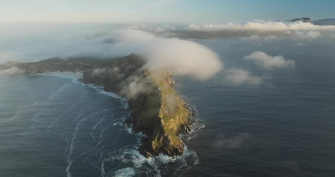 Aerial view of the Old Cape Point, Cape Town, South Africa.
