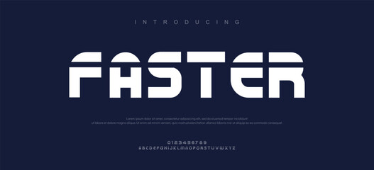 Abstract technology space font and alphabet. techno effect fonts designs. Typography digital sci-fi concept. vector illustration