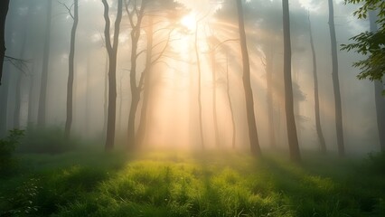 sunrise in the forest