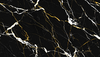 Elegant black and gold marble effect background with gold glitter
3