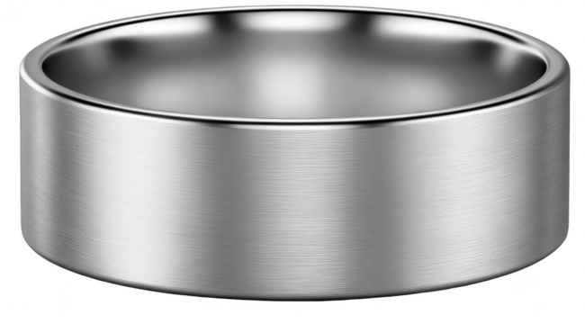 Brushed metal band ring