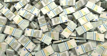 Falling stacks of euros on green screen - Powered by Adobe