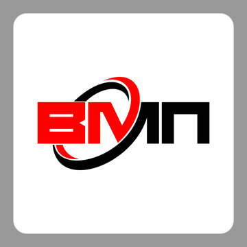 BMN logo. BMN letter. BMN letter logo design. Initials BMN logo linked with circle and uppercase monogram logo. Modern Red and Black Initials Logo for Corporate, BMN typography for technology,
