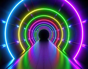Colorful neon tunnel