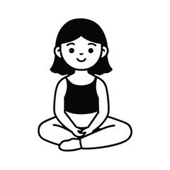 cute cartoon girl sitting cross legged design
