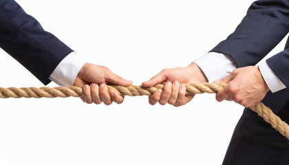 Businessmen Competing in Tug of War