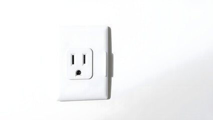 White Electrical Outlet on a White Wall Clean and Minimalist Home Interior Detail