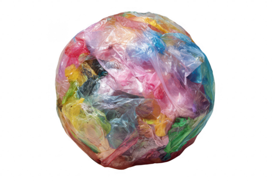 Plastic bags, colorful, messy sphere