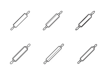 rolling pin icon line art vector illustration