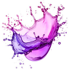 Vibrant Purple Liquid Splashing in a Dynamic Pattern