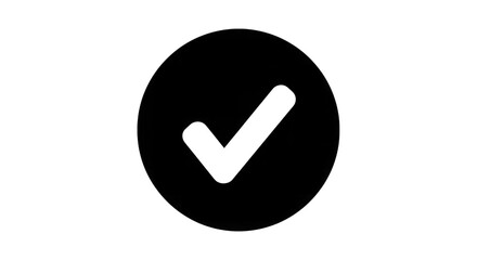 Check mark in circle isolated on a transparent background