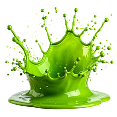 Vibrant Green Liquid Splash Crown with Droplets