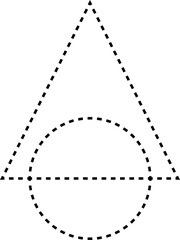 Set of triangle dashed line. Graphic elements