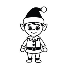 cute Christmas elf cartoon illustration