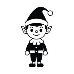 cute Christmas elf cartoon illustration