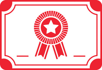 Red certificate award achievement template vector design for recognition and appreciation 95