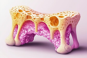 illustrated bone and healthy marrow cross-section diagram representing of marrow Awareness 