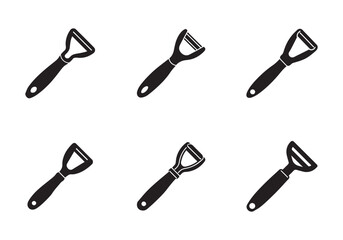 set of peeler icon silhouette vector illustration