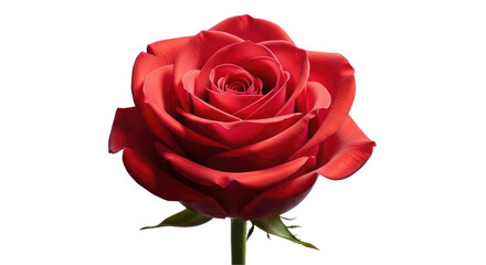 Crimson rose bloom isolated on a transparent background