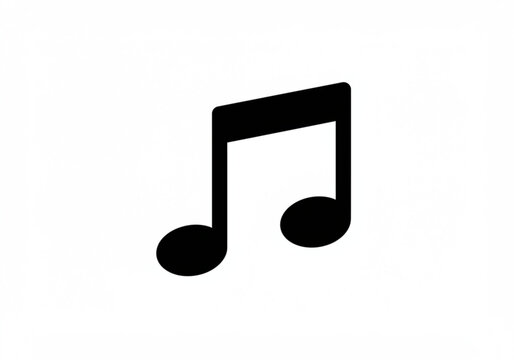 Black musical eighth note symbol isolated on a clean white background