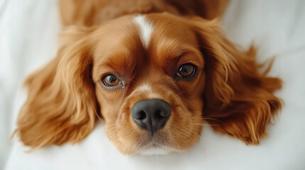 Cavalier King Charles Spaniel for Dog Breed and Pet Display - Isolated on White Background