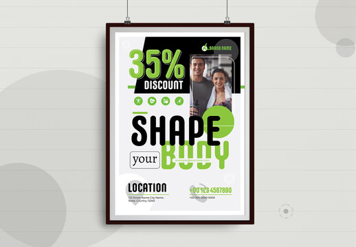 Fitness Club Offer Poster Template Design