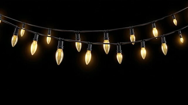 Illuminating Garland: A string of radiant bulbs illuminates the darkness, casting a warm, inviting glow, evoking feelings of joy, celebration and festivity. 