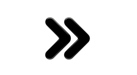 Fototapeta premium Double Chevron Forward isolated on a transparent background