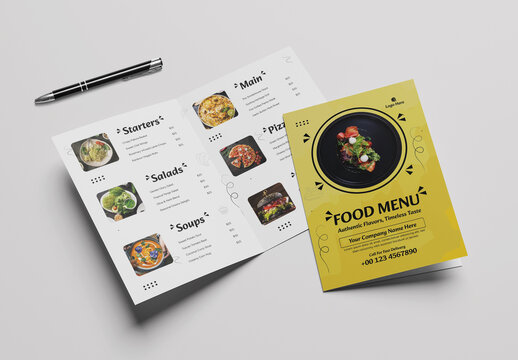 Elegant Food Menu Bifold Brochure Template
