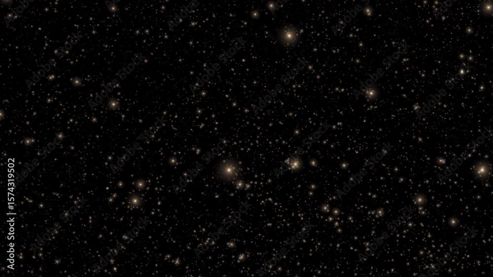 Canvas Prints beautiful loop falling gold stars dust particles on black abstract background.