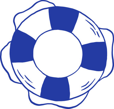 Hand draw life ring vector illustration. Summer time vacation