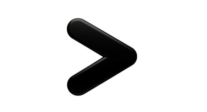 Greater than symbol isolated on a transparent background