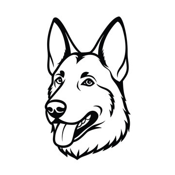 German shepherd dog head vector illustration